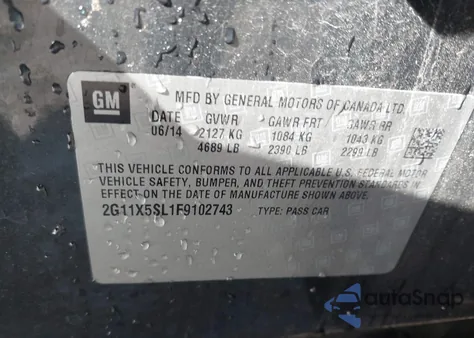 2015 Chevrolet Impala 1Fl z USA, uszkodzony, nr VIN 2G11X5SL1F9102743